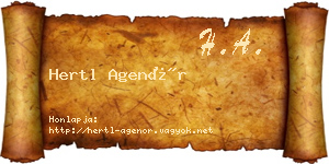 Hertl Agenór névjegykártya